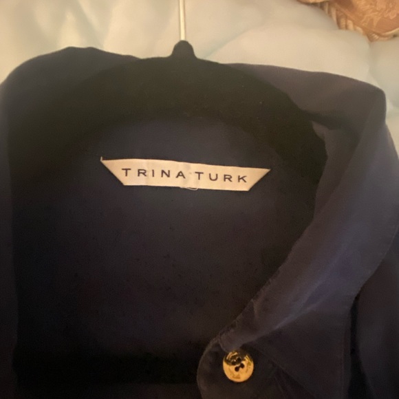 Trina Turk navy blouse - Picture 2 of 3